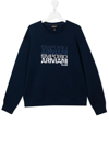 Emporio Armani Logo-print Long-sleeve Sweatshirt In Blue