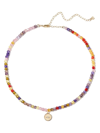 Sydney Evan 14kt Yellow Gold Evil Eye Beaded Necklace In Gold