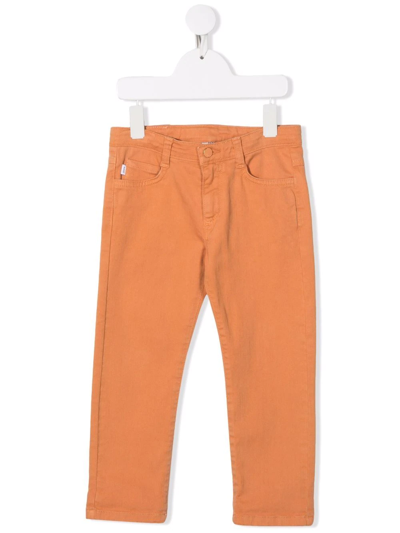 Knot Kids' Jake Twill Slim-fit Jeans In Orange