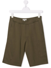 Woolrich Kids' Patch-pocket Organic Cotton Shorts In Verde