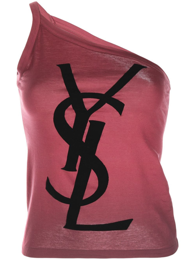 Pre-owned Saint Laurent 2010s One Shoulder Logo Tank