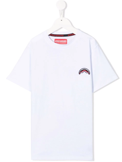 Sprayground Kid Teen Graphic-print Cotton T-shirt In White