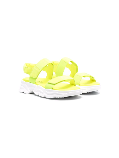Twinset Teen Touch-strap Flat Sandals In Yellow