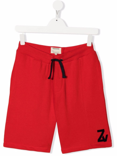 Zadig & Voltaire Teen Logo-print Shorts In Red