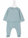 Teddy & Minou Embroidered Cat Trouser Set In Blue