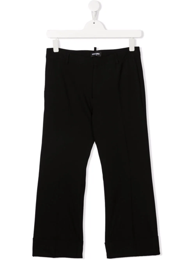 Dsquared2 Teen Straight-leg Trousers In Black