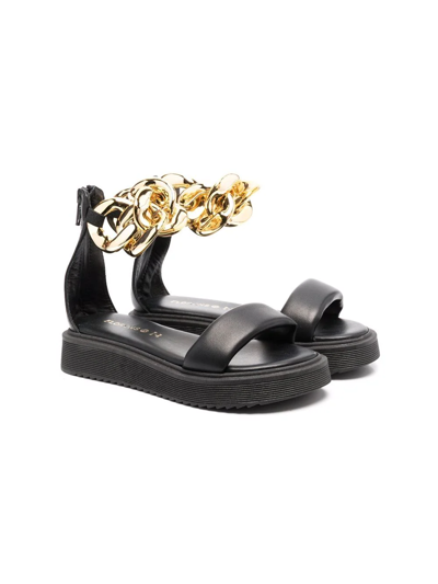 Florens Kids' Chunky-chain Open-toe Sandals In Black