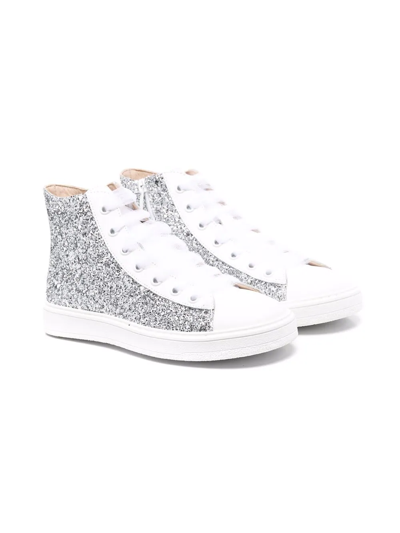 Florens Teen Embellished Hi-top Trainers In Silver