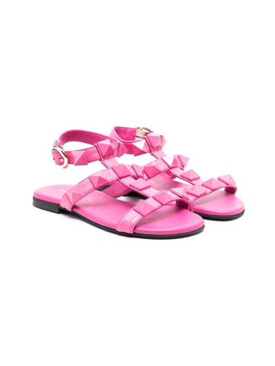 Florens Kids' Studded Open-toe Sandals In Pink
