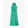 Ted Baker Roxieyy Halterneck Crepe Midi Dress In Mid-green