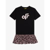 OFF-WHITE LOGO GRAPHIC-PRINT COTTON DRESS 6-12 YEARS