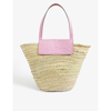 CHRISTIAN LOUBOUTIN WOMENS NATUREL/CONFETTIS LOUBISHORE WOVEN STRAW AND LEATHER TOTE BAG