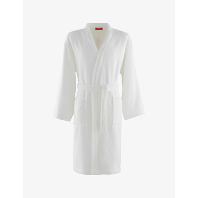 Olivier Desforges Blanc Alizee Spread-collar Cotton Bathrobe Xl