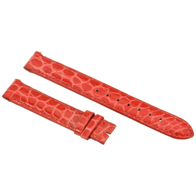 Hadley Roma Coral 14 Mm Alligator Leather Strap In Red