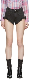 Isabel Marant Étoile Eneidao Frayed Denim Micro Shorts In 02fk Faded Black