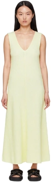 Joseph Yellow Cotton Midi Dress In 0708 Sulphur