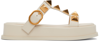 VALENTINO GARAVANI OFF-WHITE ROMAN STUD PLATFORM SANDALS