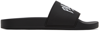 Balenciaga Cities New York Pool Slide Sandals In Black White