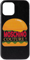 Moschino Hamburger Logo Print Iphone 12 Pro Max Case In Fantasy Print Black