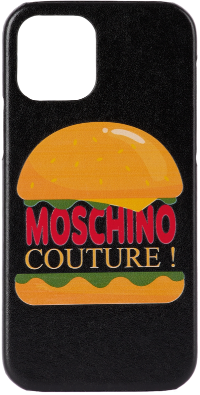 Moschino Iphone 12 Pro Max 汉堡logo印花手机壳 In Black