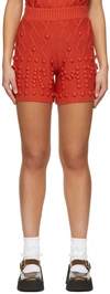 Shrimps Anthia Cable-knit Shorts In Red Clay