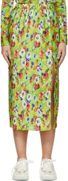 Msgm Woman Midi Skirt Light Green Size 4 Polyester In Green