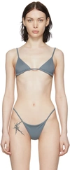 Du Ciel Ssense Exclusive Grey Classis Bikini Top In Greyblue