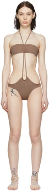 Du Ciel Ssense Exclusive Brown Marseille One-piece Swimsuit In Brown