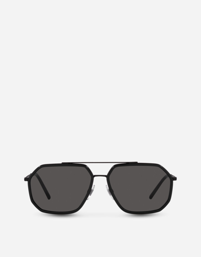 Dolce & Gabbana Gros Grain Sunglasses In Black Matte And Black