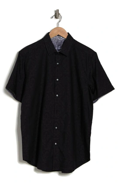 Robert Graham Highland Damask Woven Shirt In Black