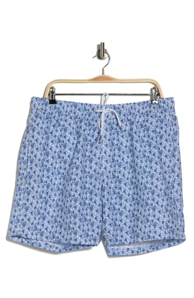 Slate And Stone Cabo Floral 6" Swim Shorts In White Flower