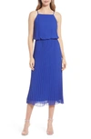Sam Edelman Pleated Midi Dress In Royal Blue