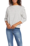 Karen Kane Stripe Boatneck Cotton Blend Top In Stripe