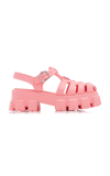 Prada Rubber Logo Chunky-sole Fisherman Sandals In Pink