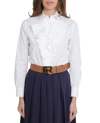 Polo Ralph Lauren Keara Ruffle-trim Broadcloth Shirt In White