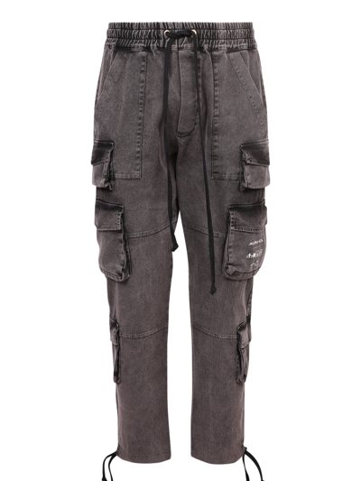 Mauna Kea Acid-wash Cargo Trousers In Black