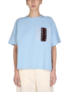 Jil Sander Short-sleeved Knitted Top In Celeste