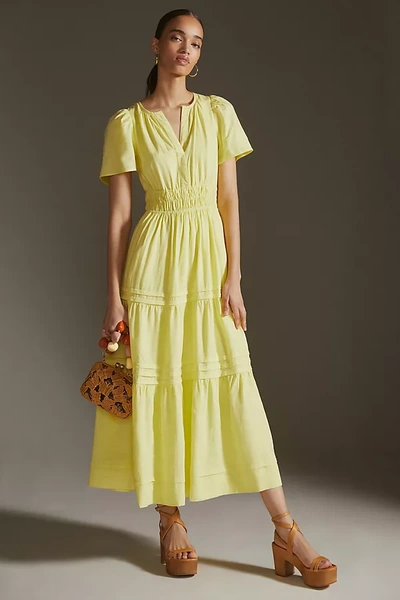 Anthropologie The Somerset Maxi Dress: Linen Edition In Yellow | ModeSens