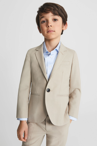Reiss Stone Fine Junior Single-breasted Wool Blazer