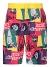 Ferrari Graphic-print Elasticated-waist Bermuda Shorts In Multi