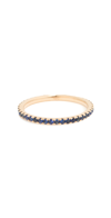 Ef Collection Women's 14k Yellow Gold & Blue Sapphire Eternity Band