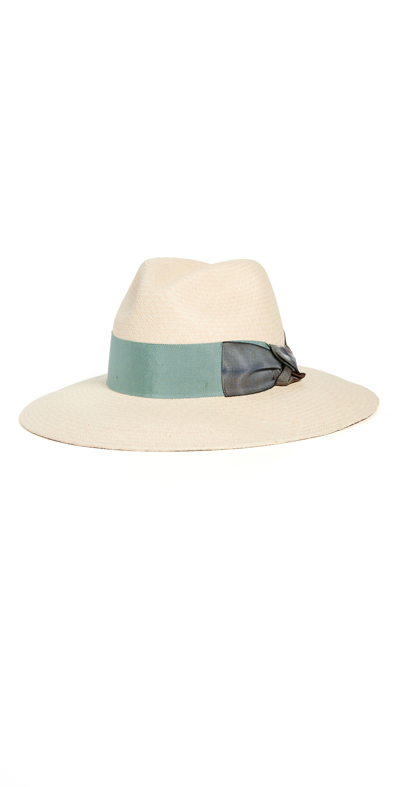 Freya Birch Straw Hat In Natural / Teal W Multi Ombre