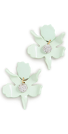 Lele Sadoughi Small Crystal Lily Earrings In Mint 300