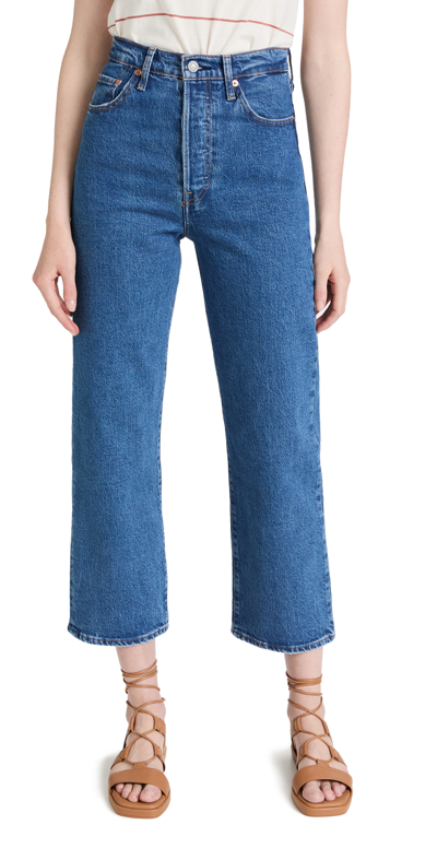 Levi's Levis Ribcage Ankle Straight Leg Jeans In Blue