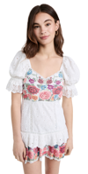 Loveshackfancy Thressey Broderie-anglais Mini Dress In True White