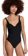 SOLIDO UNDERWIRE RUCHED ONE PIECE MIDNIGHT