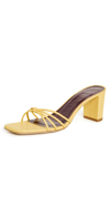 Staud Yellow Pippa 70 Leather Sandals