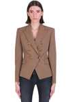 BALMAIN BALMAIN BLAZER IN TAUPE WOOL