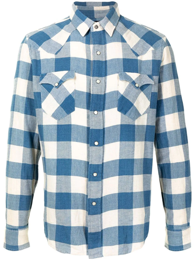 Ralph Lauren Rrl Gingham-print Shirt In Blue