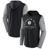 Fanatics Branded Black/heathered Charcoal Brooklyn Nets Deep Rotation Performance Pullover Hoodie In Black